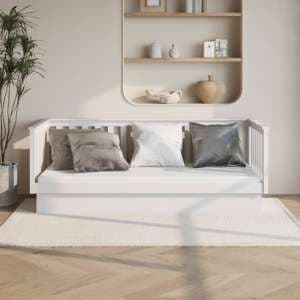 Julia Solid Pine Wood Single Day Bed In White