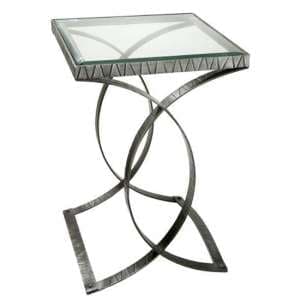 Juno Clear Glass Top Side Table With Metal Frame