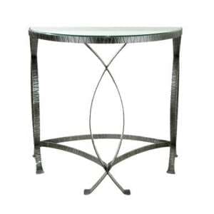 Jupiter Clear Glass Console Table With Antique Black Metal Frame - UK