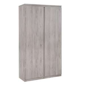 Jadiel Wooden Wardrobe In Grey Oak With 2 Doors