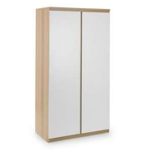 Jadiel Wooden Wardrobe In Oak And White With 2 Doors - UK