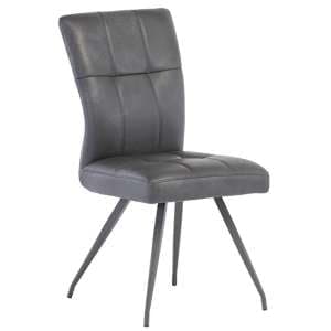 Kebrila Faux Leather Dining Chair In Grey - UK