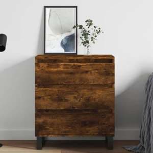 Kacia Wooden Chest Of 3 Drawers In Smoked Oak - UK
