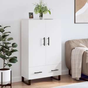 Kacia Wooden Highboard With 2 Doors 1 Drawers In White - UK