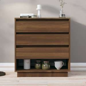Kaelin Wooden Chest Of 3 Drawers In Brown Oak - UK