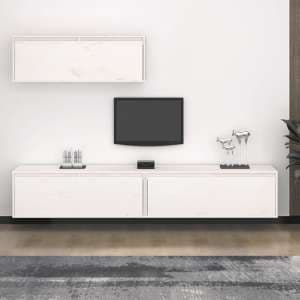 Kahoni Solid Pinewood Entertainment Unit In White