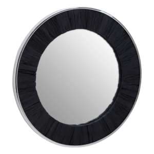 Kaia Wall Mirror Round With Black Wooden Frame - UK