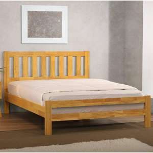 Kairos Solid Hardwood Double Bed In Natural Oak - UK