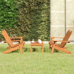 Kaius Solid Wood 3 Piece Garden Lounge Set With Bench In Acacia - UK