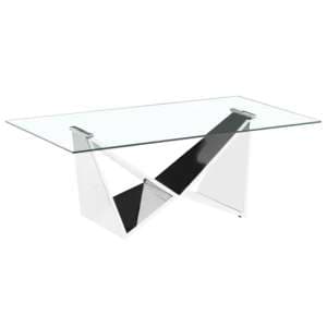 Kalila Clear Glass Coffee Table With Silver Base - UK