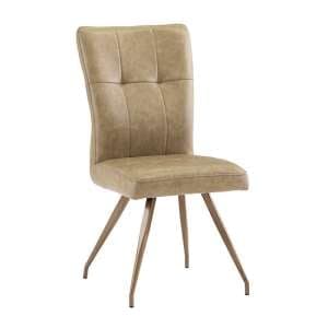 Kalista Faux Leather Dining Chair In Taupe - UK