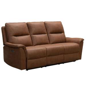 Kasen Fabric 3 Seater Sofa In Tan - UK