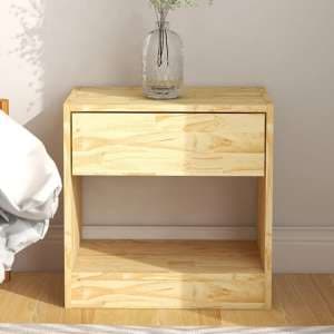 Kasia Pinewood Bedside Cabinet With 1 Drawer In Natural - UK