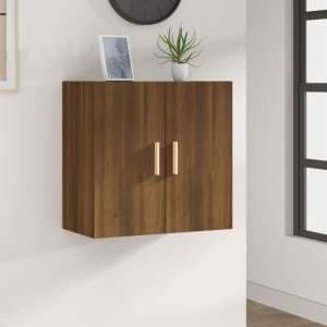 Kason Wooden Wall Storage Cabinet With 2 Doors In Brown Oak