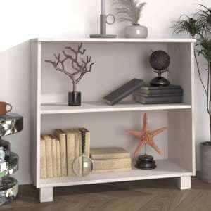 Kathy Solid Pinewood Bookcase With 2 Shelves In White