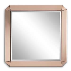 Katia Square Wall Mirror In Rose Gold Frame