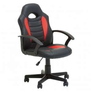 Katy Faux Leather Gaming Chair In Black And Red