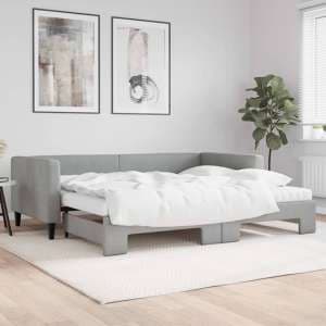Kavala Fabric Daybed With Guest Bed And Mattress In Light Grey - UK