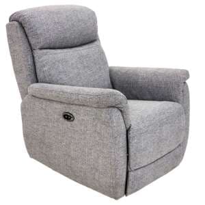Kavon Fabric Electric Power Recliner 1 Seater Sofa In Grey