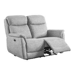 Kavon Fabric Electric Power Recliner 2 Seater Sofa In Grey - UK