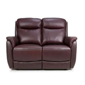 Kavon Leather Match 2 Seater Sofa In Chestnut