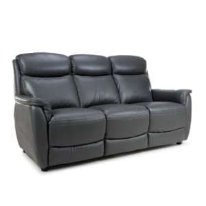Kavon Leather Match 3 Seater Sofa In Grey
