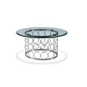 Kayla Glass Coffee Table In Clear With Chrome Finish Base - UK