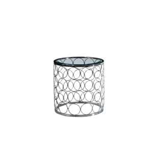 Kayla Glass End Table In Clear With Chrome Finish Base