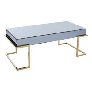 Kayo Grey Glass Top Coffee Table With Gold Stainless Steel Base
