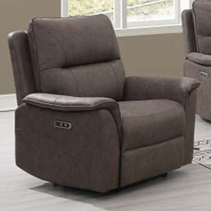 Keller Clean Fabric Electric Recliner Chair In Truffle