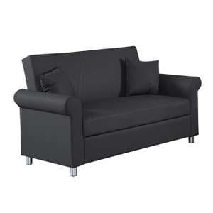 Keller Faux Leather 2 Seater Sofa Bed In Black - UK