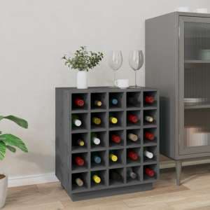 Keller Solid Pine Wood Wine Cabinet In Grey - UK
