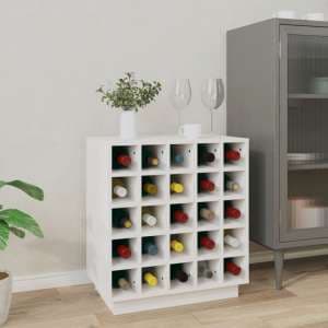 Keller Solid Pine Wood Wine Cabinet In White - UK