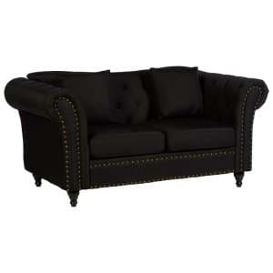 Kelly Upholstered Fabric 2 Seater Sofa In Black