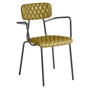 Kelso Faux Leather Armchair In Vintage Gold - UK
