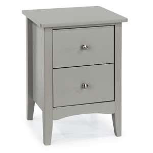 Kamuy Wooden 2 Drawers Bedside Cabinet In Grey - UK