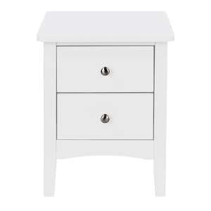 Kamuy Wooden 2 Drawers Petite Bedside Cabinet In White - UK