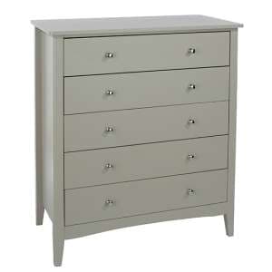 Kamuy Wooden Chest Of 5 Drawers In Grey - UK