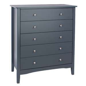 Kamuy Wooden Chest Of 5 Drawers In Midnight Blue - UK