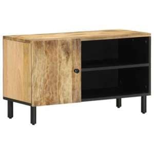 Kendal Wooden TV Stand With 2 Shelves In Natural - UK