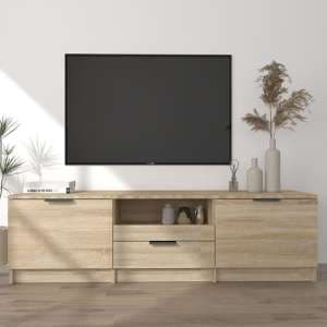 Kenna Wooden TV Stand With 2 Doors 1 Drawer In Sonoma Oak