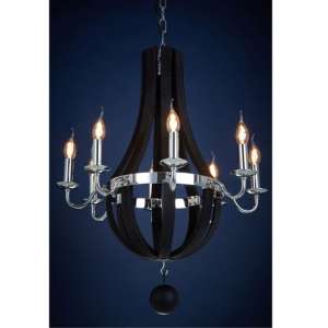 Kensick 8 Bulbs Curved Design Chandelier Ceiling Light In Black - UK