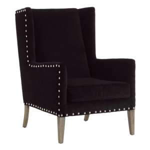 Kensick Fabric Armchair With Oak Legs In Black - UK