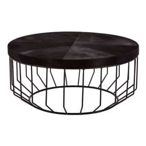 Kensick Round Wooden Coffee Table In Black