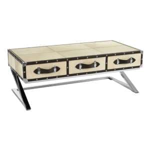 Kensick Wooden Coffee Table With 3 Drawers In Oak And Black - UK