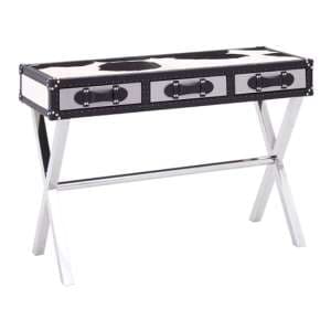 Kensick Wooden Console Table With Cross Legs In Black And White - UK