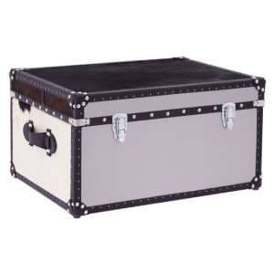 Kensick Wooden Storage Trunk In Black And White