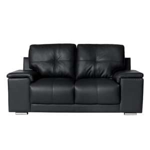 Kensington Faux Leather 2 Seater Sofa In Black