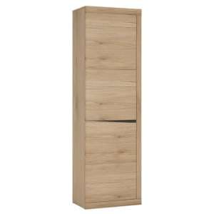 Kenstoga Tall Narrow 2 Doors Storage Cabinet In Grained Oak