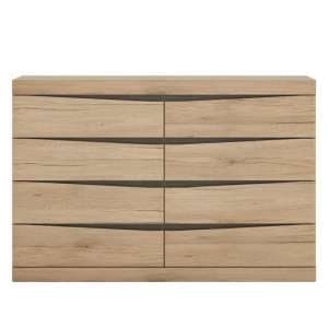 Kenstoga Wooden Chest Of Drawers In Grained Oak With 8 Drawers - UK